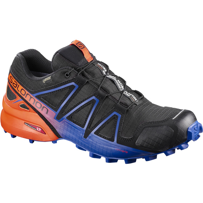 Chaussures De Trail Running Salomon Homme Noir / Bleu Marine / Orange - Salomon SPEEDCROSS 4 GTX® LT